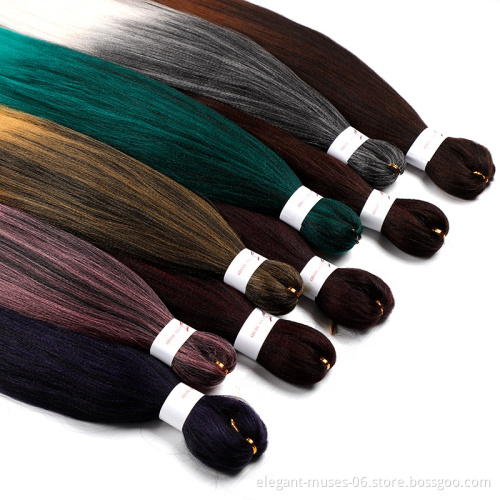 Yaki Straight Ombre Expression Hot Water Setting Wholesale Easy Braiding Hair 3 Tone Prestreched Braid Hair